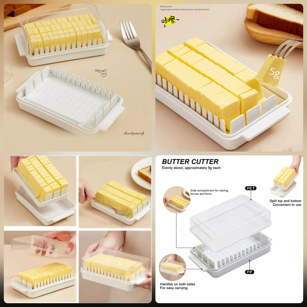 Butter Cutting Storage Box Environmentally Friendly Cheese Storage Box Kitchen Accessories