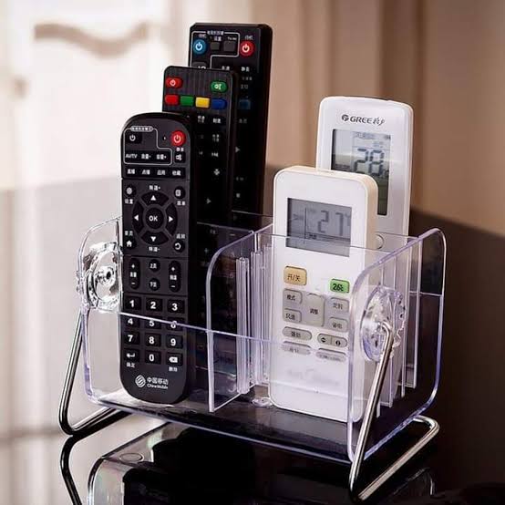 Acrylic desktop remote control organizer