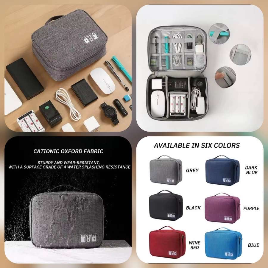 *Portable Electronic Accessories Organizer Case (All Colours Available)