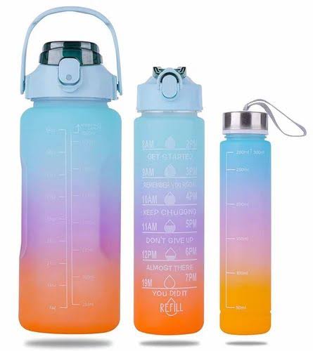 3pcs set motivational water bottle set