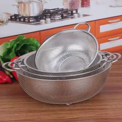 Steel colanders with handle stainer