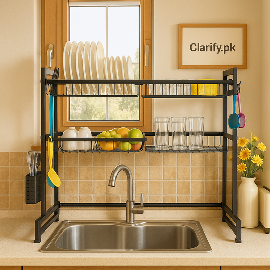 Expandable 2 Tier Over the Sink Rack - Kitchen Organizer