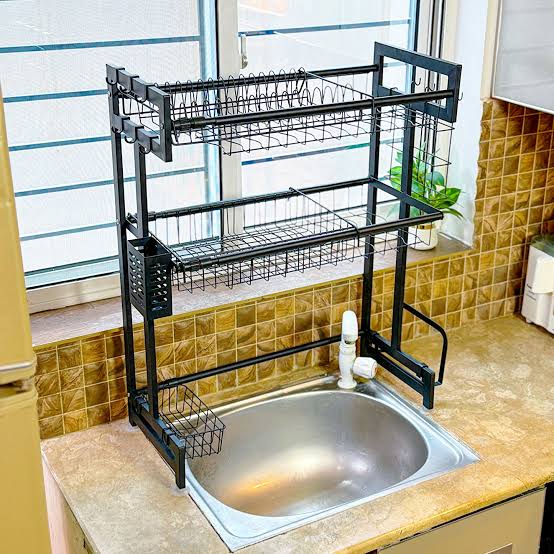 Expandable 2 Tier Over the Sink Rack - Kitchen Organizer