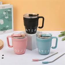 Korean Insulated Coffee Mug with Straw – Stylish & Leakproof | Baig Store Korean Insulated Coffee Mug with Straw – Stylish & Leakproof