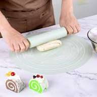 Silicone Dough Mat With Rolling Pin Set, Non-Slip Baking Mat