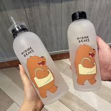Frosted character water bottle