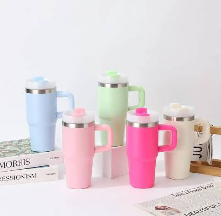 Cute Trendy Mini Tumbler With Handle, Stainless Steel Mini Quencher, Insulated Car Mug With Handle, Mini Portable Thermal Cup