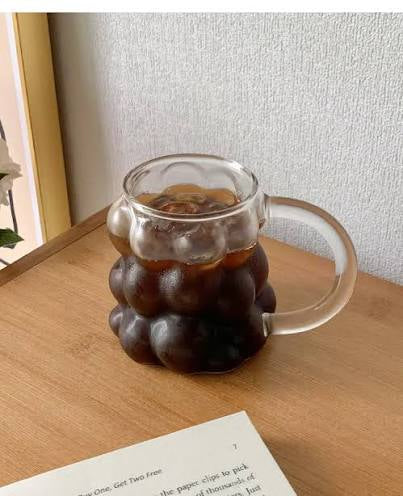HEAT RESISTANT GLASS COFFEE MUG – CREATIVE MILK & BREAKFAST CUP - WITH HANDLE
