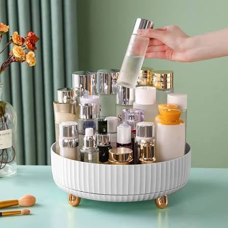 360 rotating luxury cosmetic partition organizer tray