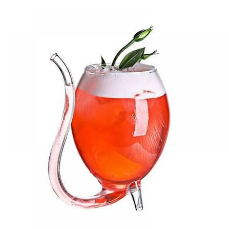 300ml Borosilicate Glass with Straw