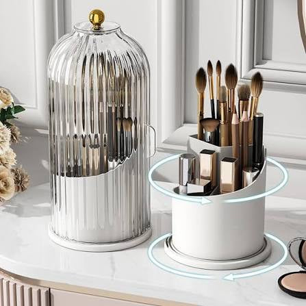 360° Rotating Dustproof Makeup Brush Holder