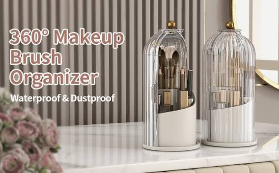 360° Rotating Dustproof Makeup Brush Holder