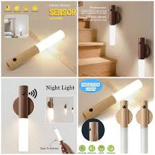 Ai Intelligent 2in1 Motion Induction Wooden Shade Self Adhesive Tube Light