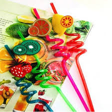 Fruity Straws or car straws Pack Of 4 (Washable & Re-Usable)
