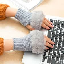 Winter Gloves | Soft Cotton Winter Fingerless | knitting Warmer Wrist Hand Gloves Mittens half hand