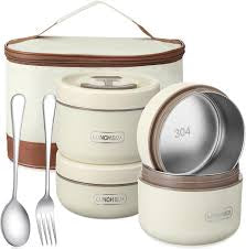 4pcs insulated lunch box with thermal bag