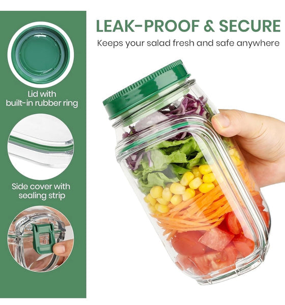 On the go salad jar