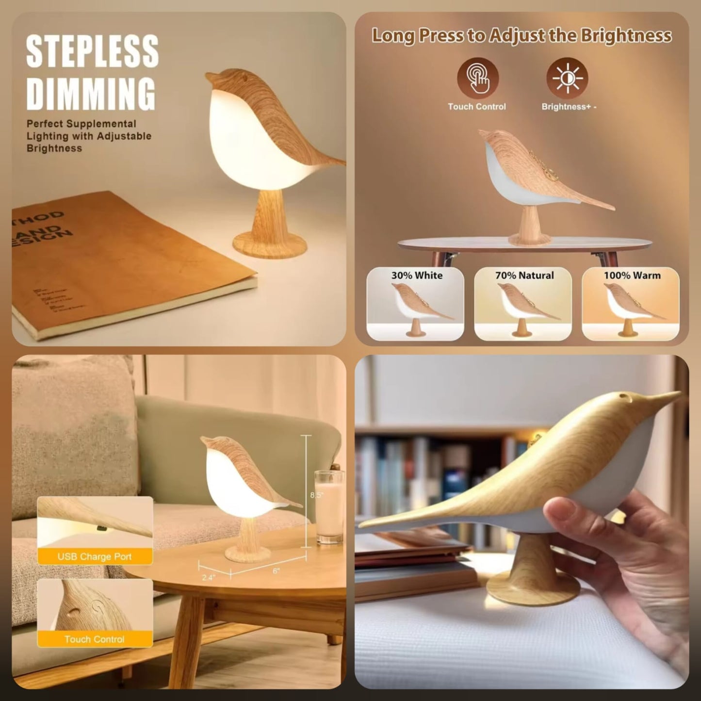 *Touch Led Bird Lamp*