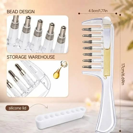 Crystal Liquid Applicator Comb for Hair & Scalp, Hair Treatment Application Brush with Precision Liquid Dispensing Teeth, Transparent Refillable Scalp Massage Comb for Hair Oil, Serum & Treatment