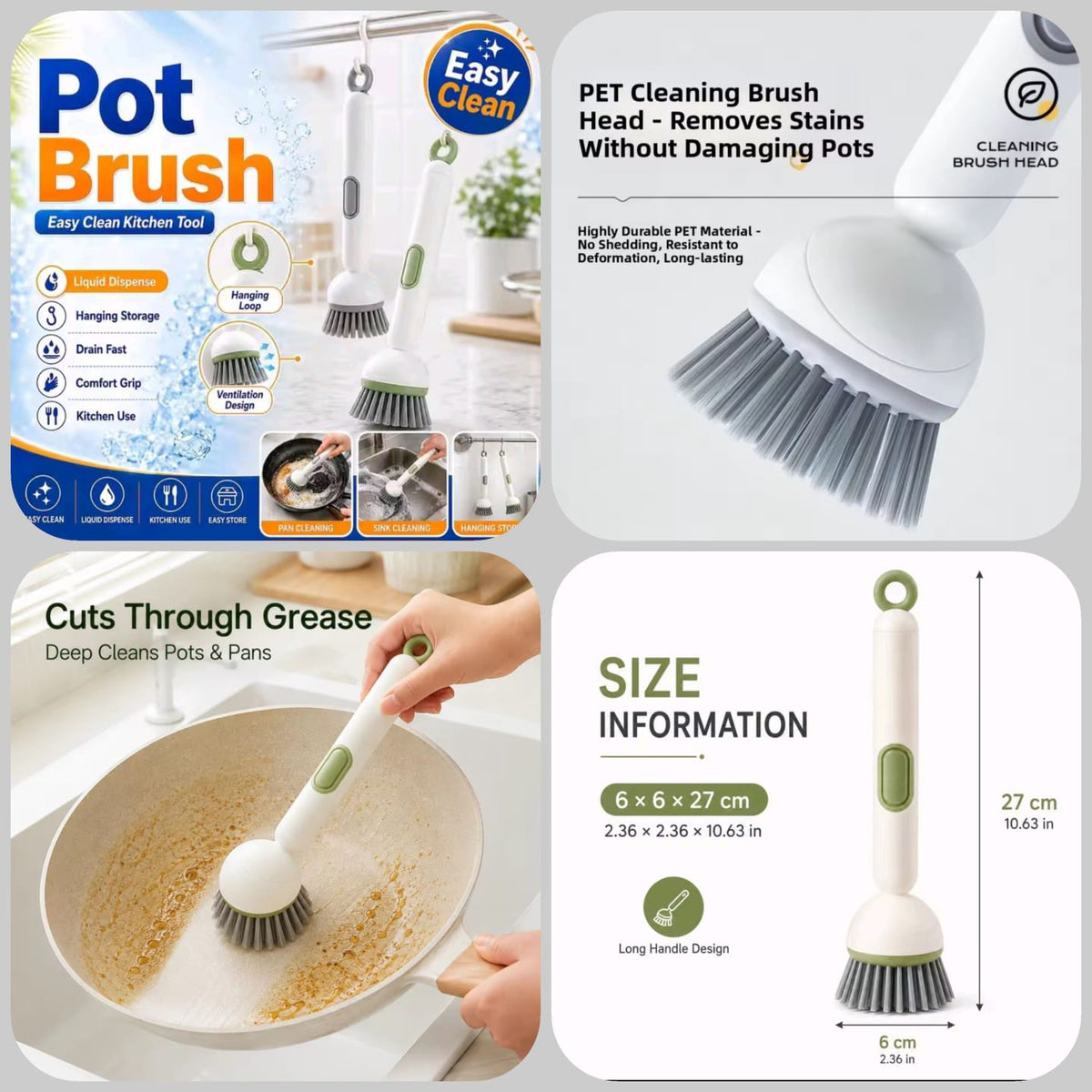 *360 Rotating Dish Washing Brush-*
