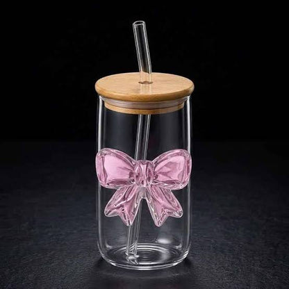 Wooden lid bow sipper