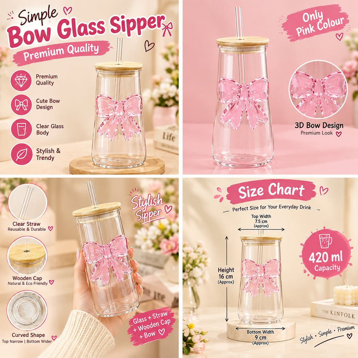 Wooden lid bow sipper