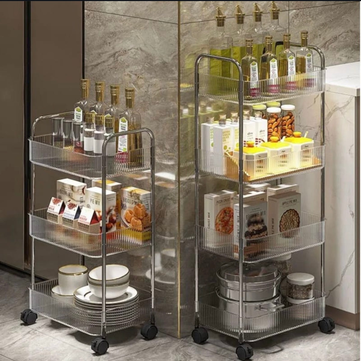 Multi-Layers Storage Rack Home Trolley for Snacks Cosmetic*