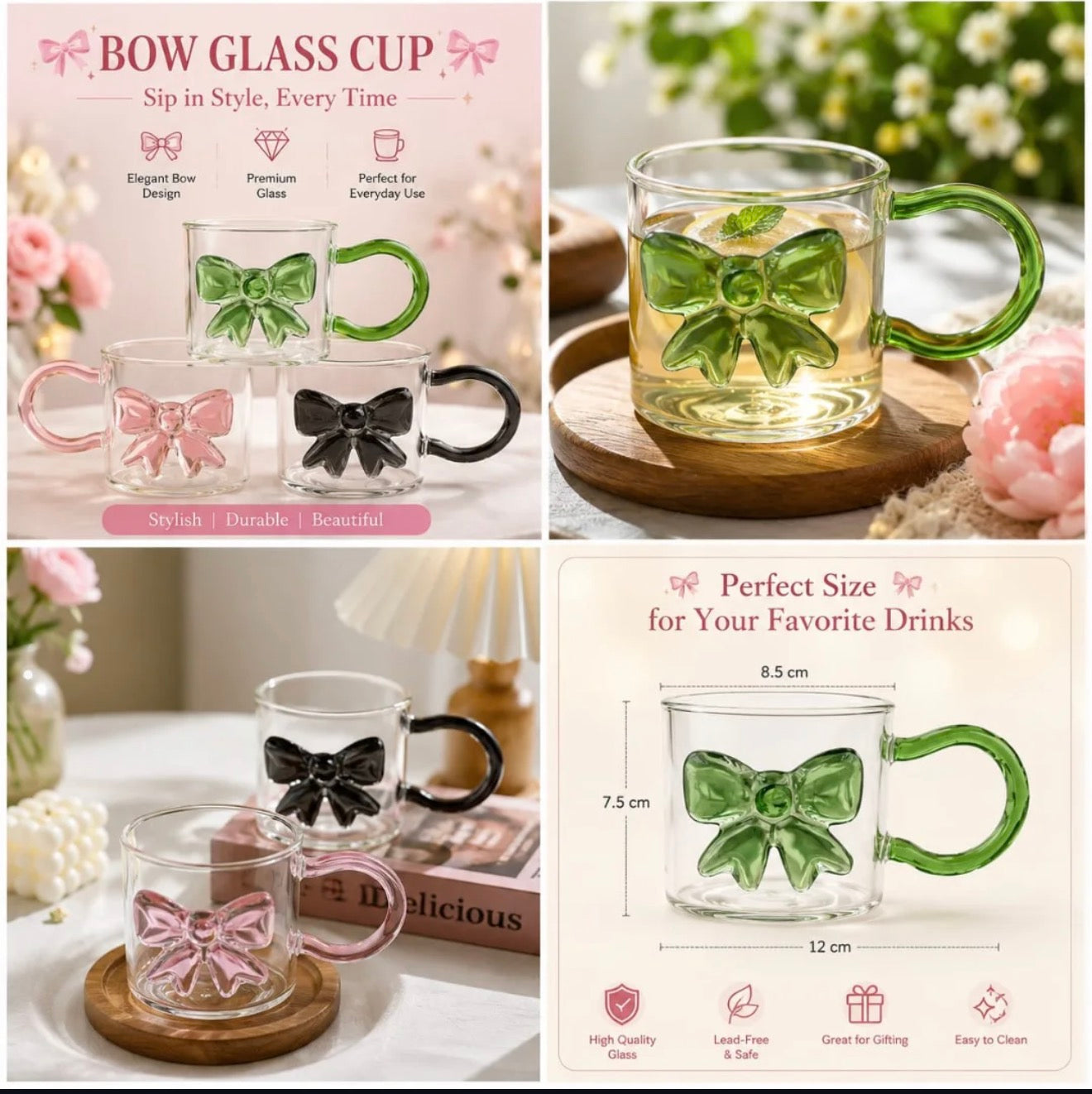 Bow glass cup