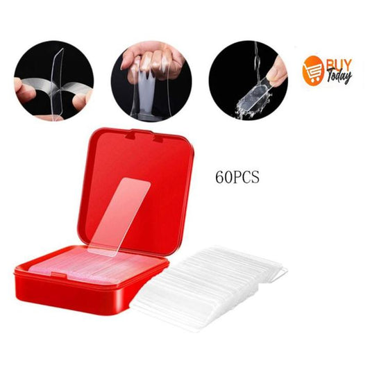 60 Pcs Box Reusable Nano Tapes, Waterproof Double Sided Adhesive Tape, Wall Sticker Non-marking And Washable Self Adhesive Tape