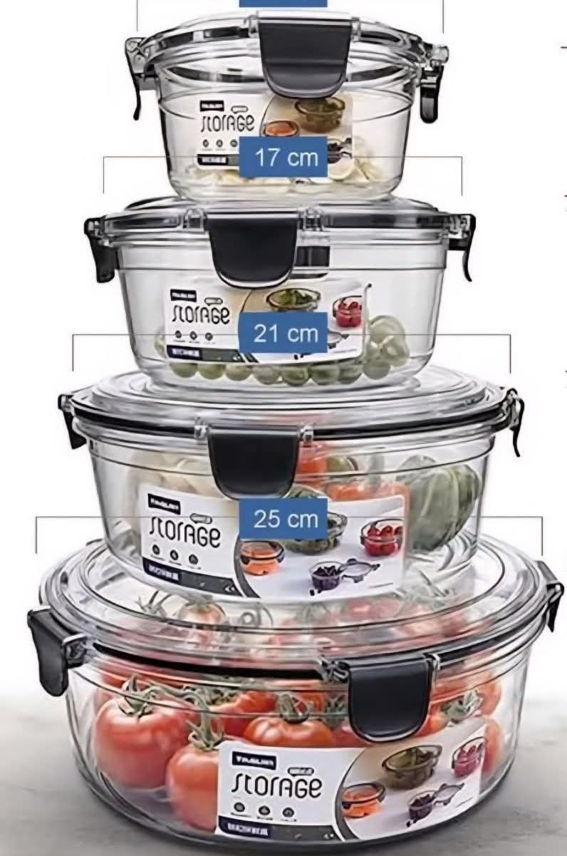 4Pcs Heavy Acrylic Plastic Fresh Box