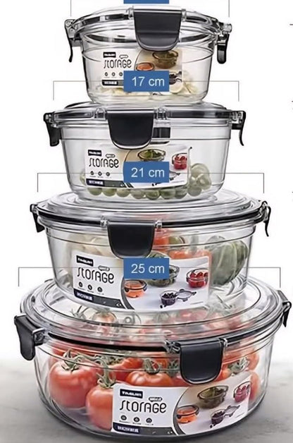4Pcs Heavy Acrylic Plastic Fresh Box
