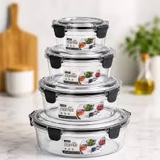 4Pcs Heavy Acrylic Plastic Fresh Box