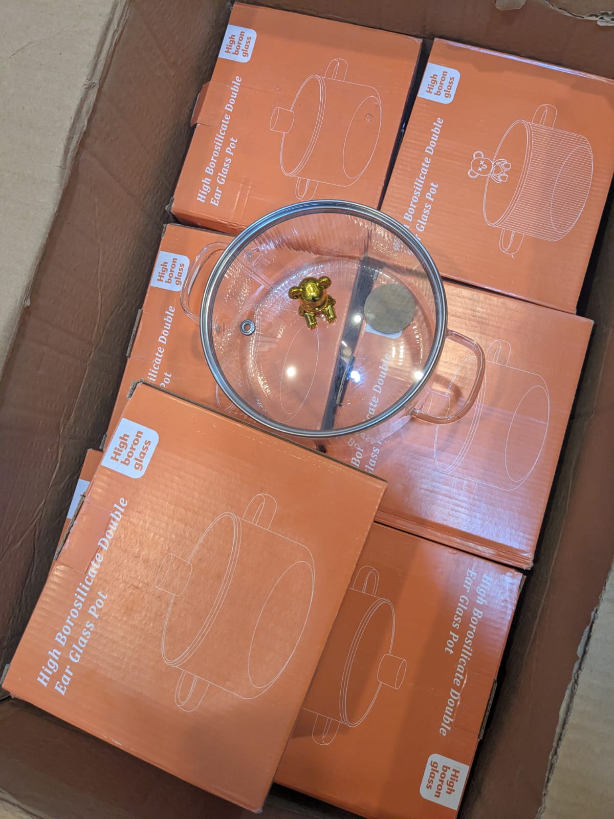 Modern Design Eco-Friendly Glass Cookware Set Heated Cooking Pot with Lid for Home KitchenUse
 *1800 ML*