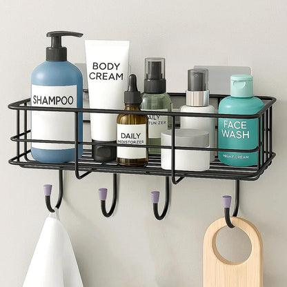 *Bathroom Shampoo Rack with Hook Iron*