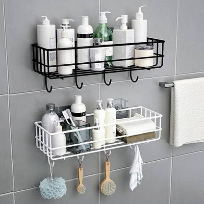 *Bathroom Shampoo Rack with Hook Iron*