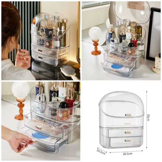 Transparent luxury cosmetic organizer