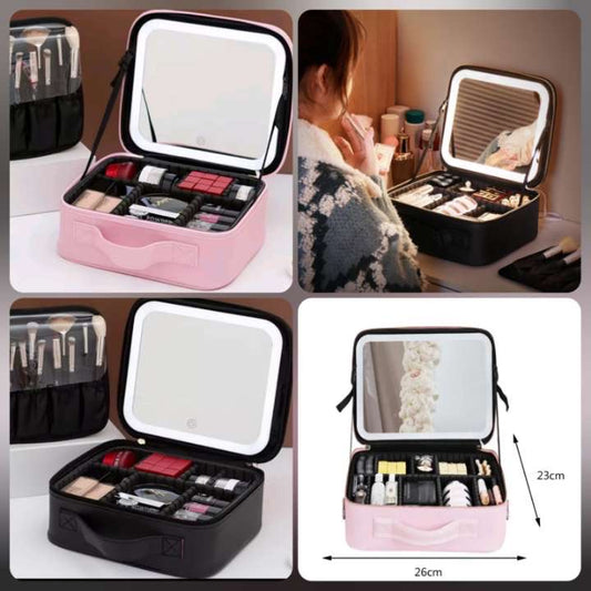 Smart led cosmetic makeup organizer