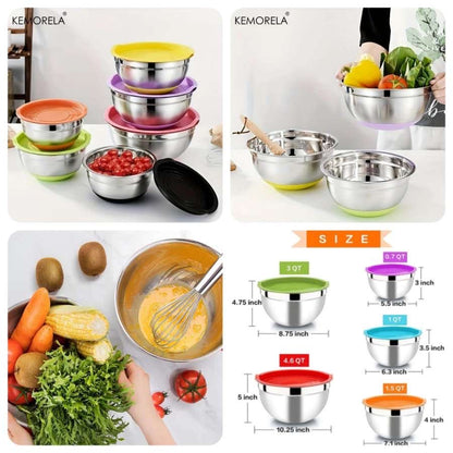 Stainless steel bowl set 5pcs