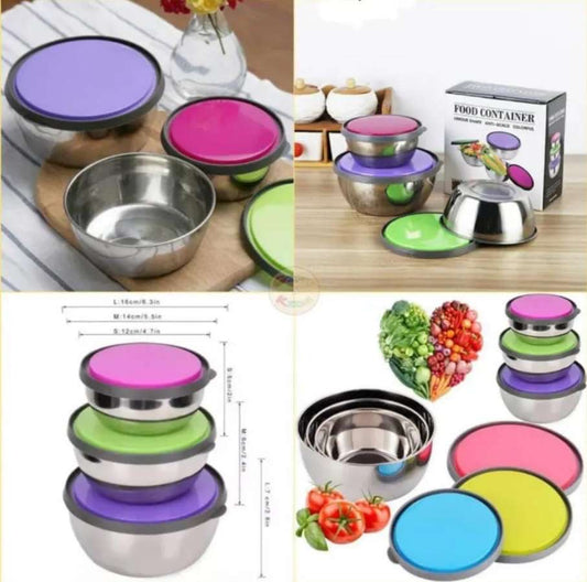 Stainless steel 3pcs bowl set