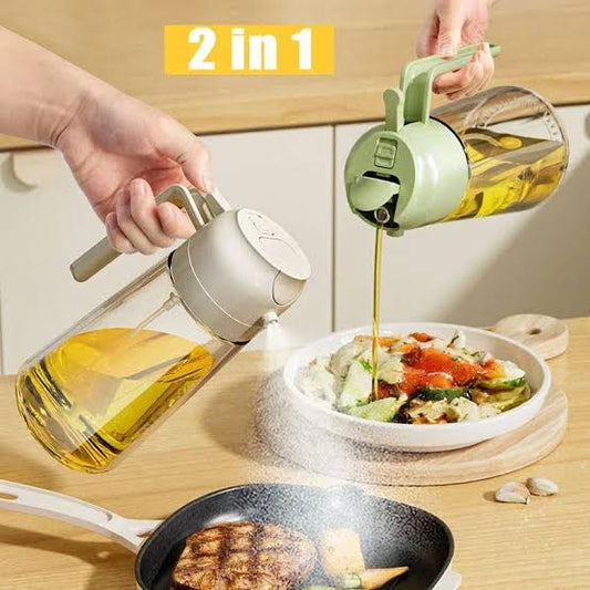 2 in 1 glass oil sprayer and dispenser 470ml