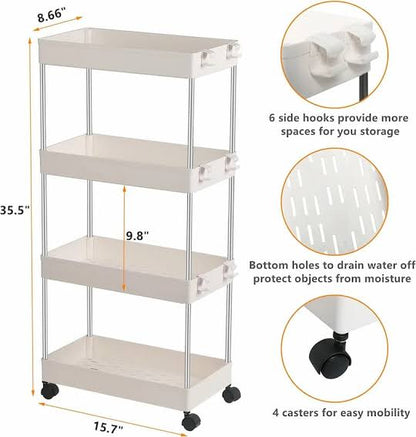 4 tier slim trolly