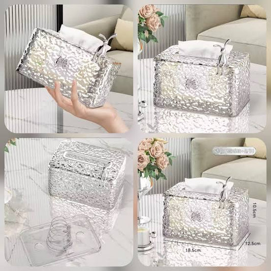 Luxury Crystal-Inspired Tissue Box with Elegant Bunny Accent🐰(Premium Quality