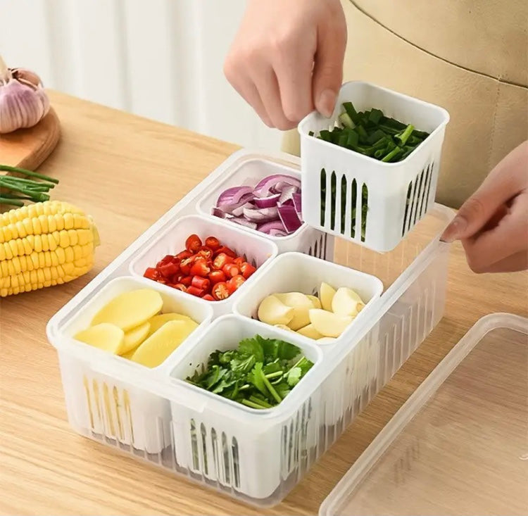 Refrigerator Storage Box, Vegetable Fruit Fridge Organizer, Plastic Storage