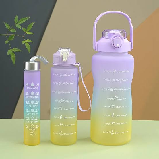 3pcs set motivational water bottle set