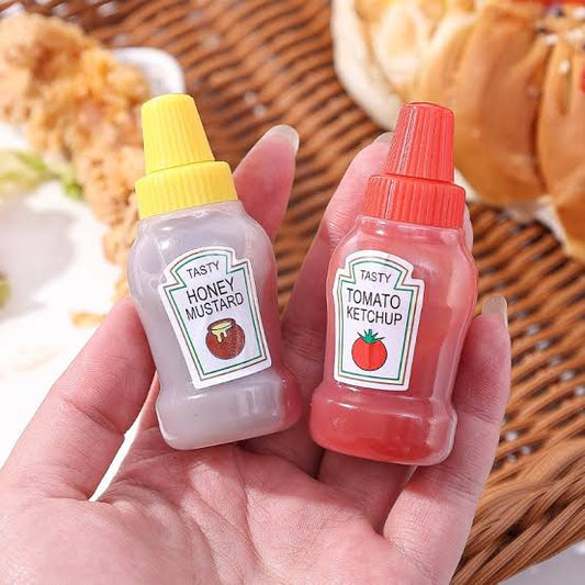 Pack of 2 Mini Tomato Ketchup Bottle Portable