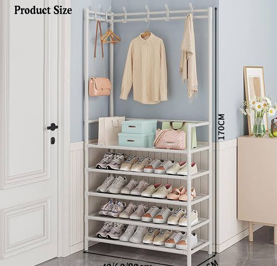 Coat Hanging Rack with Shoe Stand 5 layer