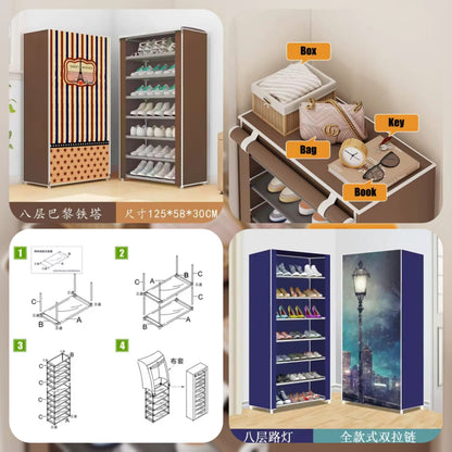 8 layer printed shoes rack