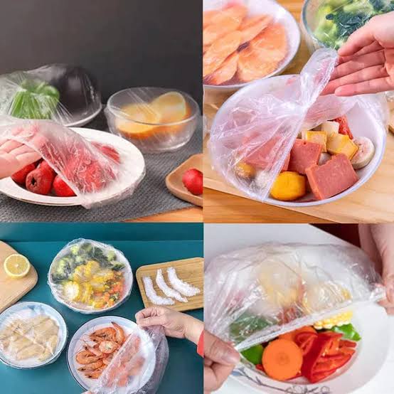 Pack of 100 Plastic Food Cover Bags Bear Real Packing