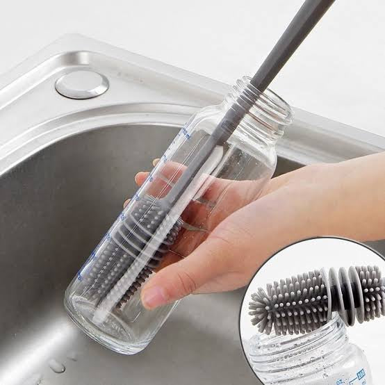 Silicon Glass Cleaning Brush Silicone Bottle Cleaning Brush with Long Handle