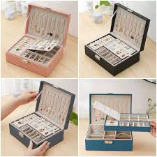 Two Layer Leather Jewellery Storage Box